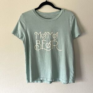 New! Vintage Canvas, “Momma Bear”, Seafoam Short-Sleeve T-Shirt. Size Small.